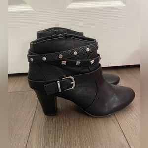 JLO Black studded booties